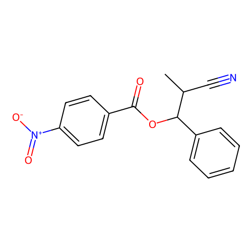 2-Cyano-1-phenylpropyl 4-nitrobenzoate structure