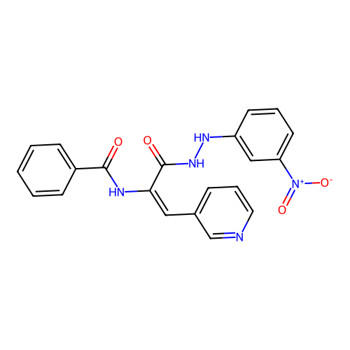 N-{(E)-1-[N'-(3-Nitro-phenyl)-hydrazinocarbonyl]-2-pyridin-3-yl-vinyl}-benzamide structure