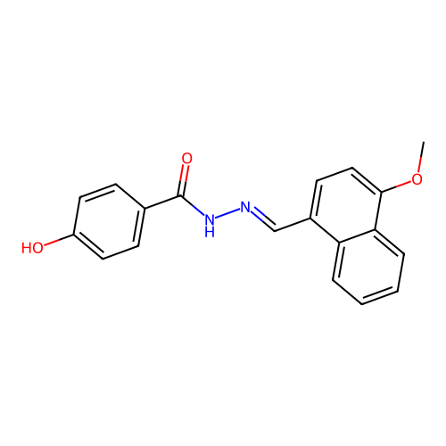 4-hydroxy-N'-[(4-methoxy-1-naphthyl)methylene]benzohydrazide structure