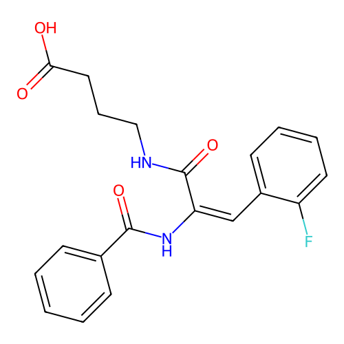 4-{[2-(Benzoylamino)-3-(2-fluorophenyl)acryloyl]amino}butanoic acid structure