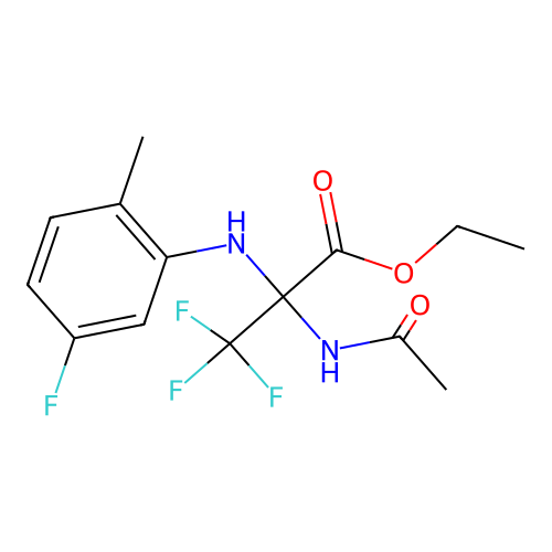 ethyl 2-(acetylamino)-3,3,3-trifluoro-N-(5-fluoro-2-methylphenyl)alaninate structure