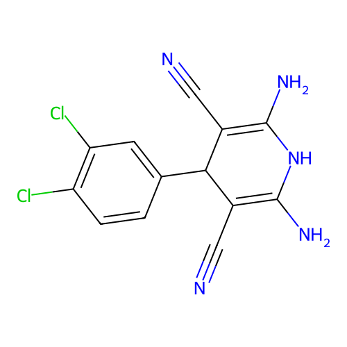 2,6-Diamino-4-(3,4-dichlorophenyl)-1,4-dihydropyridine-3,5-dicarbonitrile structure