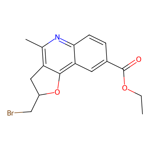 Ethyl 2-(bromomethyl)-4-methyl-2,3-dihydrofuro[3,2-c]quinoline-8-carboxylate structure