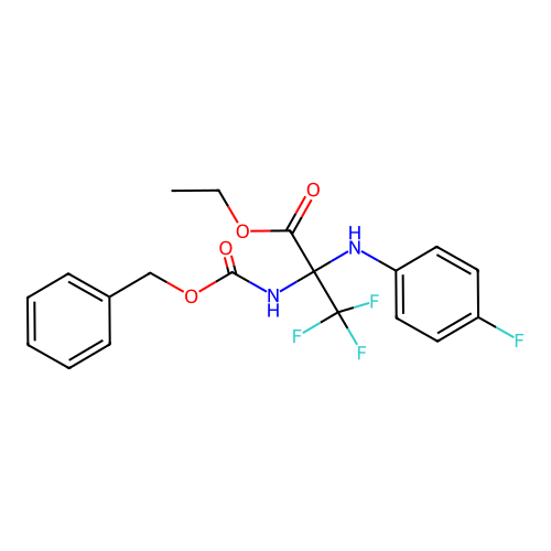 ethyl N-[(benzyloxy)carbonyl]-3,3,3-trifluoro-2-[(4-fluorophenyl)amino]alaninate structure