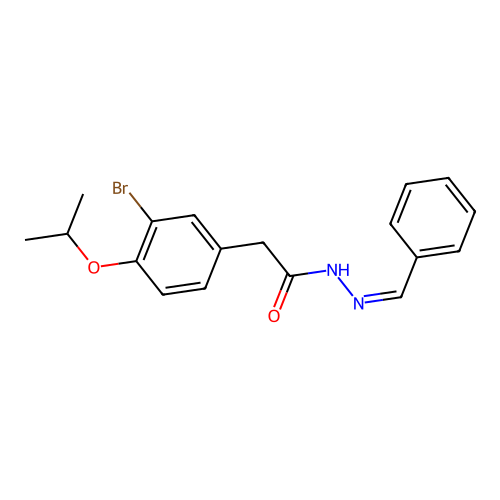 2-[3-bromo-4-(propan-2-yloxy)phenyl]-N'-[(Z)-phenylmethylidene]acetohydrazide structure