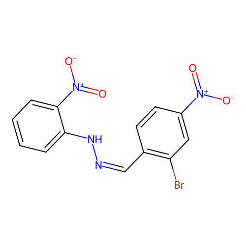 (1Z)-1-(2-bromo-4-nitrobenzylidene)-2-(2-nitrophenyl)hydrazine structure