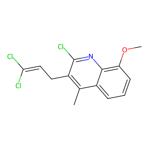 2-Chloro-3-(3,3-dichloroallyl)-8-methoxy-4-methylquinoline structure
