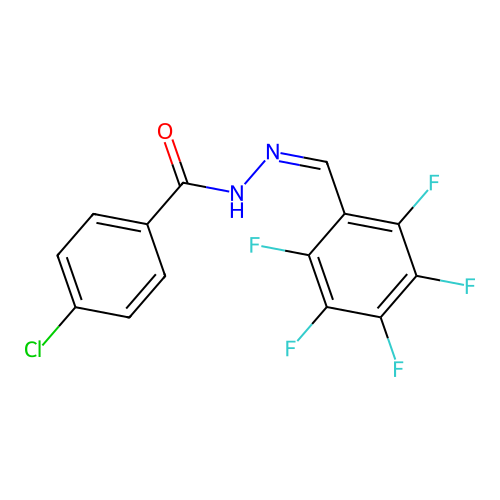 4-chloro-N'-[(Z)-(pentafluorophenyl)methylidene]benzohydrazide structure