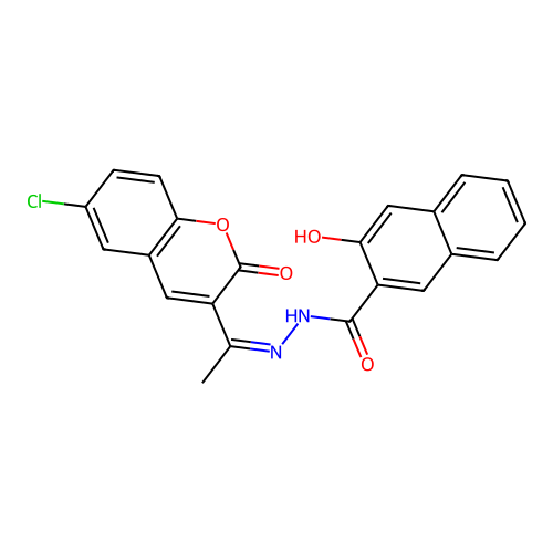 N'-(1-(6-chloro-2-oxo-2H-chromen-3-yl)ethylidene)-3-hydroxy-2-naphthohydrazide structure