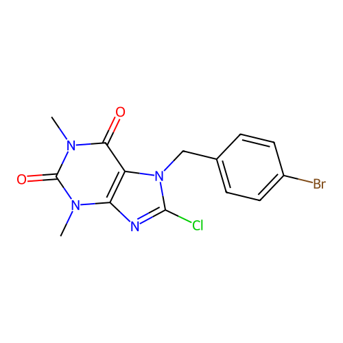 7-(4-Bromobenzyl)-8-chloro-1,3-dimethyl-3,7-dihydro-1H-purine-2,6-dione structure