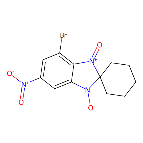 4-Bromo-6-nitrospiro[benzimidazole-2,1'-cyclohexane] 1,3-dioxide structure