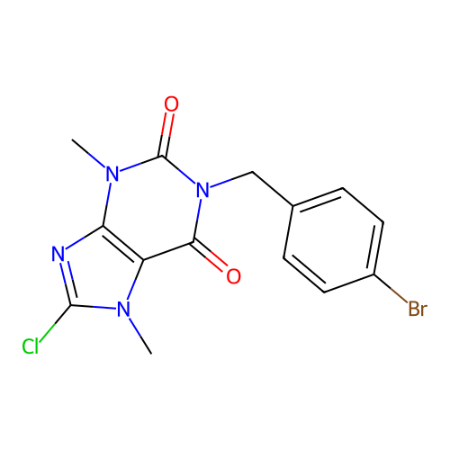 1-(4-bromobenzyl)-8-chloro-3,7-dimethyl-3,7-dihydro-1H-purine-2,6-dione structure