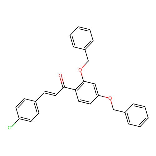 (2E)-1-[2,4-bis(benzyloxy)phenyl]-3-(4-chlorophenyl)prop-2-en-1-one structure