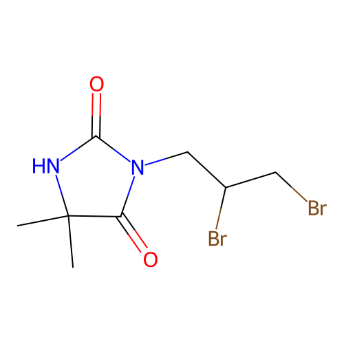 3-(2,3-Dibromopropyl)-5,5-dimethylimidazolidine-2,4-dione structure
