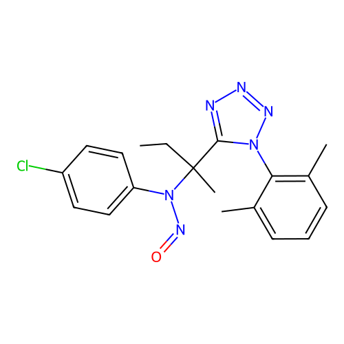 4-chloro-N-{2-[1-(2,6-dimethylphenyl)-1H-tetrazol-5-yl]butan-2-yl}-N-nitrosoaniline structure