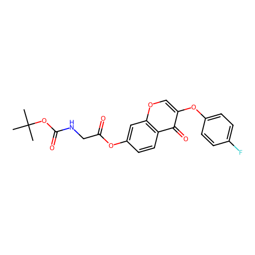 3-(4-fluorophenoxy)-4-oxo-4H-chromen-7-yl N-(tert-butoxycarbonyl)glycinate structure