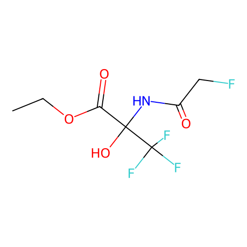 ethyl 3,3,3-trifluoro-N-(fluoroacetyl)-2-hydroxyalaninate structure