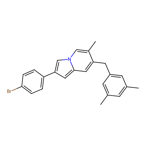 2-(4-Bromophenyl)-7-(3,5-dimethylbenzyl)-6-methylindolizine structure