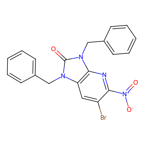 1,3-dibenzyl-6-bromo-5-nitro-1H-imidazo[4,5-b]pyridin-2(3H)-one structure