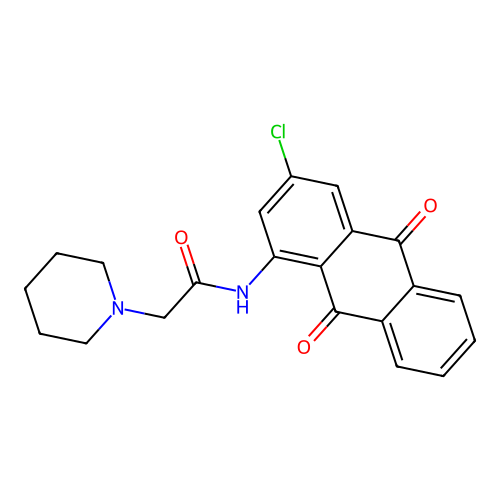N-(3-chloro-9,10-dioxo-9,10-dihydroanthracen-1-yl)-2-(piperidin-1-yl)acetamide structure