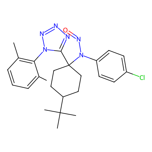 N-(4-(tert-butyl)-1-(1-(2,6-dimethylphenyl)-1H-tetrazol-5-yl)cyclohexyl)-N-(4-chlorophenyl)nitrous amide structure