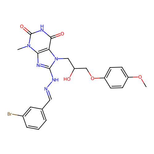 C23H23BrN6O5 structure