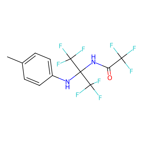 2,2,2-trifluoro-N-[1,1,1,3,3,3-hexafluoro-2-(4-methylanilino)propan-2-yl]acetamide structure