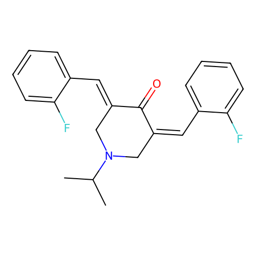 (3Z,5E)-3,5-bis(2-fluorobenzylidene)-1-(propan-2-yl)piperidin-4-one structure