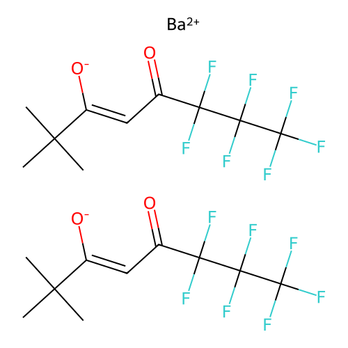 Barium(2+);6,6,7,7,8,8,8-heptafluoro-2,2-dimethyl-5-oxooct-3-en-3-olate structure