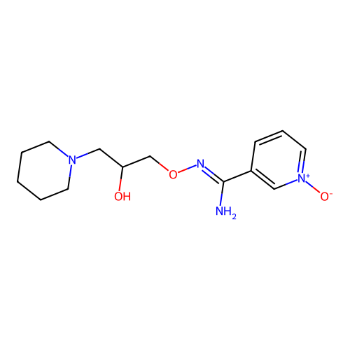 N'-(2-hydroxy-3-piperidin-1-ylpropoxy)-1-oxidopyridin-1-ium-3-carboximidamide structure
