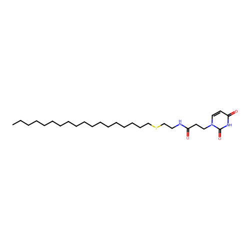 3-(4-hydroxy-2-oxopyrimidin-1(2H)-yl)-N-[2-(octadecylsulfanyl)ethyl]propanamide structure
