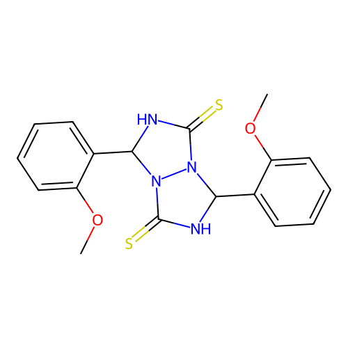 1,5-bis(2-methoxyphenyl)-1H,5H-[1,2,4]triazolo[1,2-a][1,2,4]triazole-3,7-dithiol structure