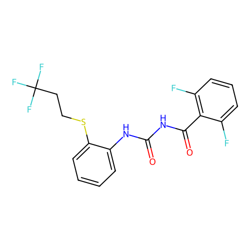 2,6-difluoro-N-({2-[(3,3,3-trifluoropropyl)sulfanyl]phenyl}carbamoyl)benzamide structure