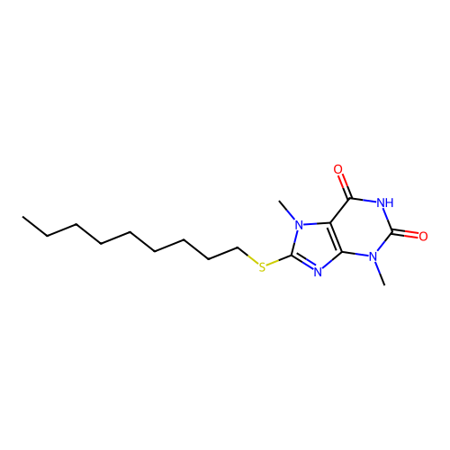 3,7-Dimethyl-8-nonylsulfanyl-3,7-dihydro-purine-2,6-dione structure