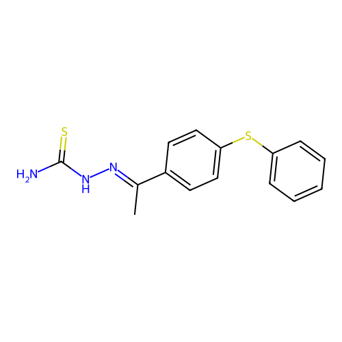 (2E)-2-{1-[4-(phenylsulfanyl)phenyl]ethylidene}hydrazinecarbothioamide structure