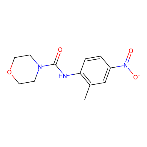 N-(2-methyl-4-nitrophenyl)morpholine-4-carboxamide structure