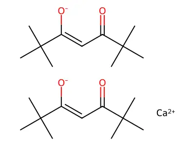Calcium bis(2,2,6,6-tetramethyl-5-oxohept-3-en-3-olate) structure
