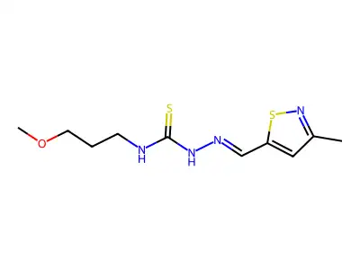 1-(3-Methoxypropyl)-3-[(3-methyl-1,2-thiazol-5-yl)methylideneamino]thiourea structure