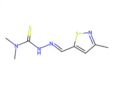 1,1-Dimethyl-3-[(3-methyl-1,2-thiazol-5-yl)methylideneamino]thiourea structure