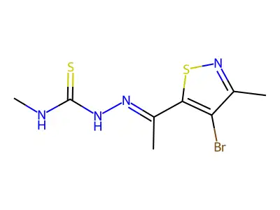 1-[1-(4-Bromo-3-methyl-1,2-thiazol-5-yl)ethylideneamino]-3-methylthiourea structure