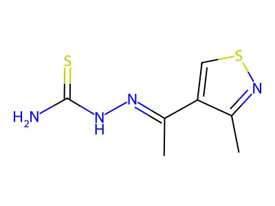 [1-(3-Methyl-1,2-thiazol-4-yl)ethylideneamino]thiourea structure