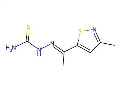 [1-(3-Methyl-1,2-thiazol-5-yl)ethylideneamino]thiourea structure