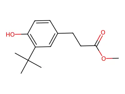 Methyl 3-(1,1-dimethylethyl)-4-hydroxybenzenepropanoate structure
