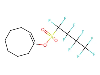 Cycloocten-1-yl 1,1,2,2,3,3,4,4,4-nonafluorobutane-1-sulfonate structure
