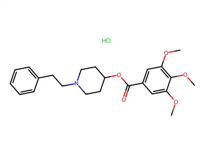 4-Piperidinol, 1-phenethyl-, 3,4,5-trimethoxybenzoate, hydrochloride structure