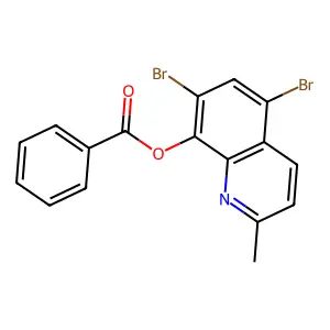 8-Quinolinol, 5,7-dibromo-2-methyl-, 8-benzoate structure