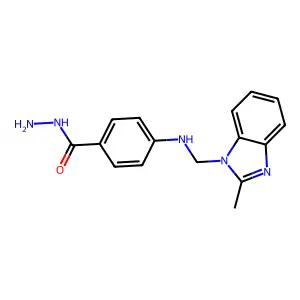Benzoic acid, p-((2-methylbenzimidazol-1-ylmethyl)amino)-, hydrazide structure