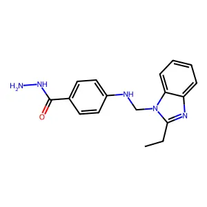 Benzoic acid, p-((2-ethylbenzimidazol-1-ylmethyl)amino)-, hydrazide structure