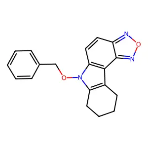 6-(benzyloxy)-7,8,9,10-tetrahydro-6H-[1,2,5]oxadiazolo[3,4-c]carbazole structure