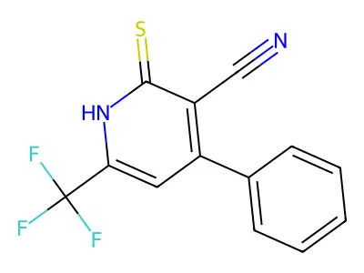 2-Mercapto-4-phenyl-6-(trifluoromethyl)nicotinonitrile structure